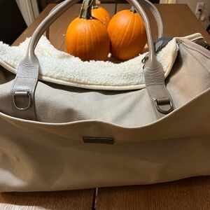 Max bone Dog carrier in excellent condition.  Beige & grey color.